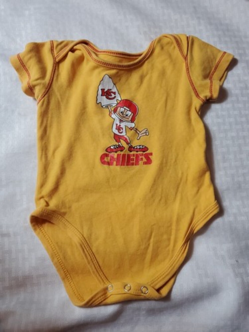 Kansas City Chiefs Baby Bodysuit One Piece NFL Size 18 Months Yellow Gold